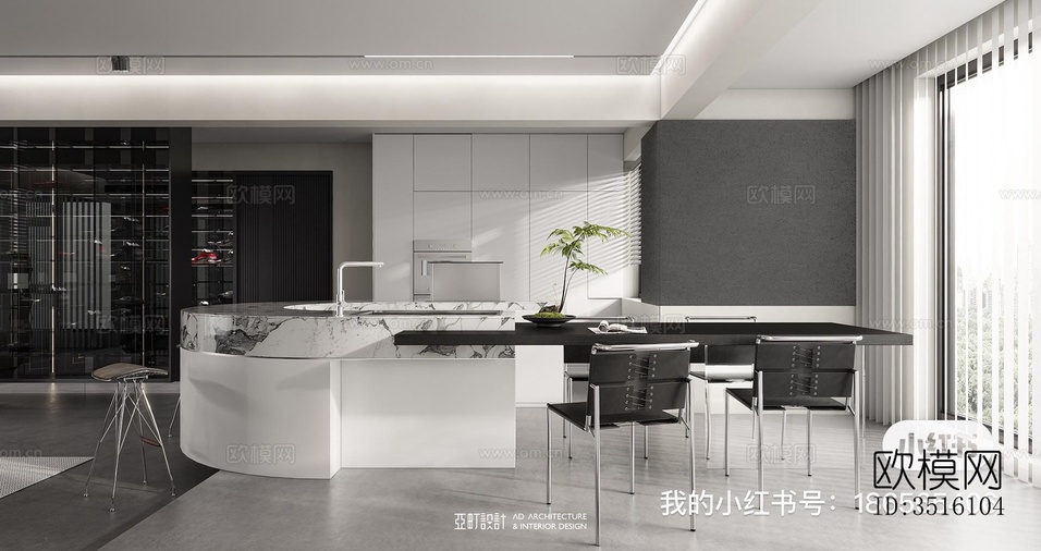 现代平层效果图下载(渲染图11)