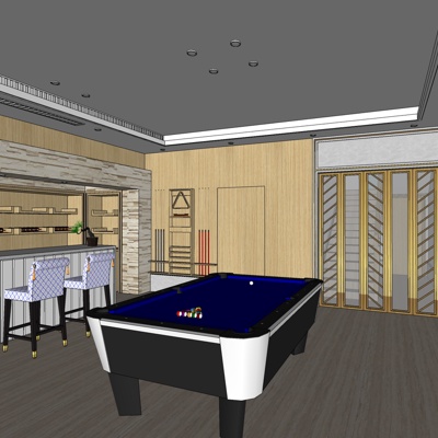  现代休闲娱乐su模型 