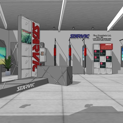  现代汽车油漆专卖店su模型 