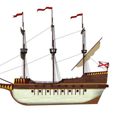古代海盗船su模型