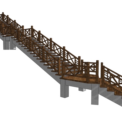 现代廊桥免费su模型