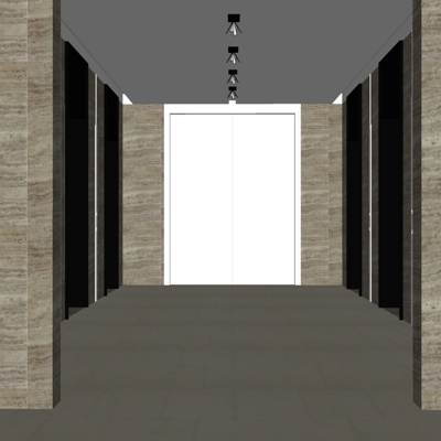  现代电梯间su模型 