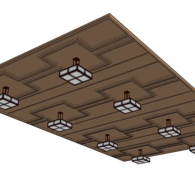 天花吊顶su模型下载