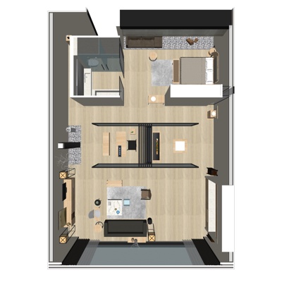  现代公寓整装su模型 