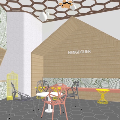  现代洽谈区su模型 