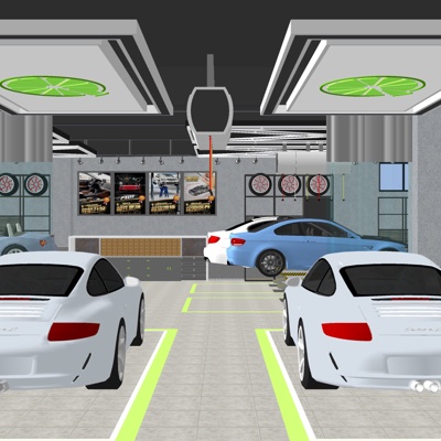  现代汽车4s店su模型 