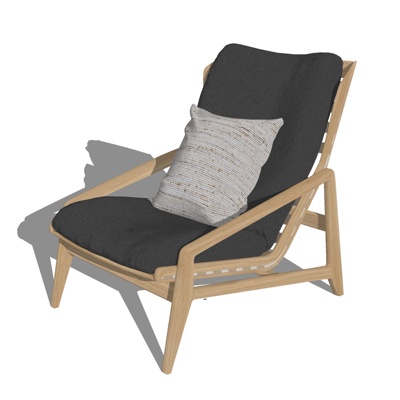  现代布艺休闲躺椅su模型 