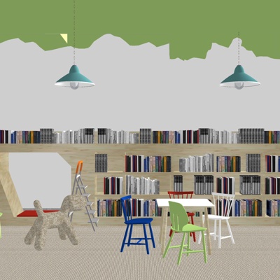  现代儿童教室su模型 