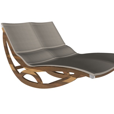  现代实木躺椅su模型 