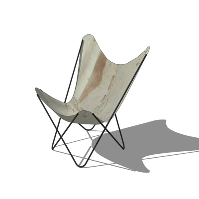  现代铁艺休闲躺椅su模型 