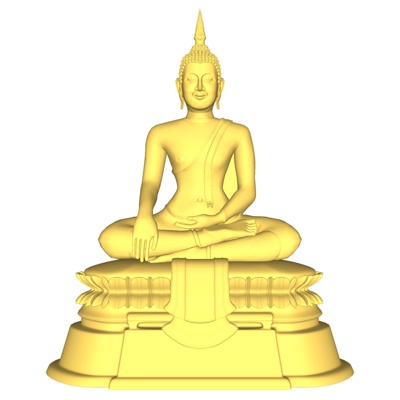  中式金属佛像su模型 