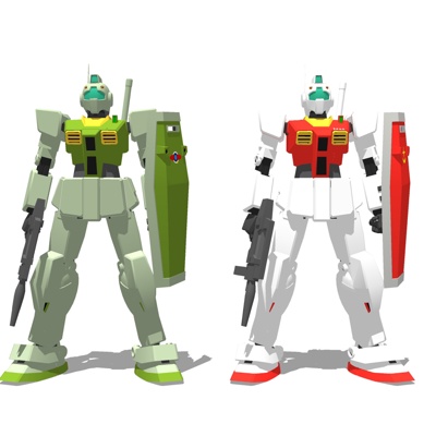  现代高达机器人玩具su模型 