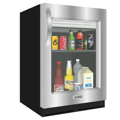  现代小型冰箱su模型 