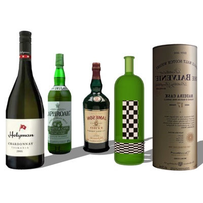  现代红酒啤酒su模型 