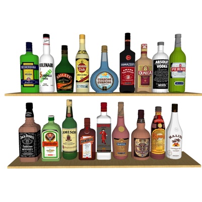  现代啤酒白酒su模型 