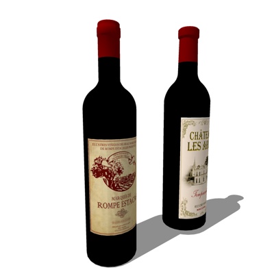  现代红酒su模型 