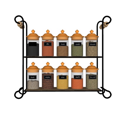  现代调料食品su模型 