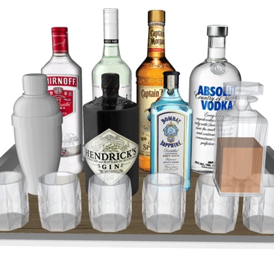  现代酒水su模型 