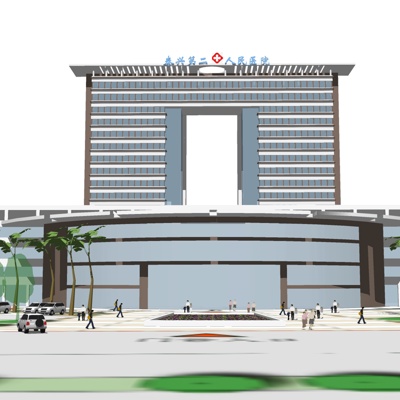  现代人民医院su模型 