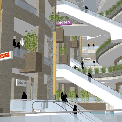  现代商场su模型 