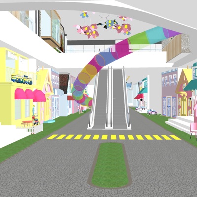  现代商场su模型 