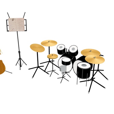  现代吉他乐器su模型 