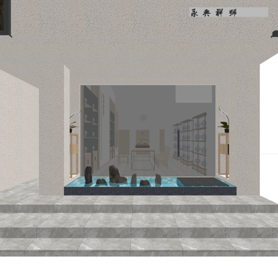  新中式茶馆su模型 