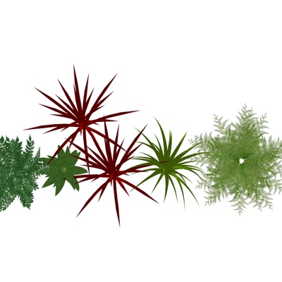  现代花草su模型 