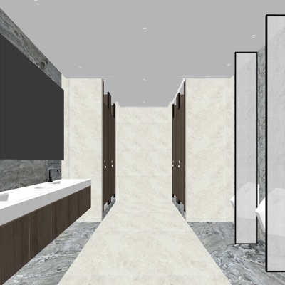  现代公共卫生间su模型 