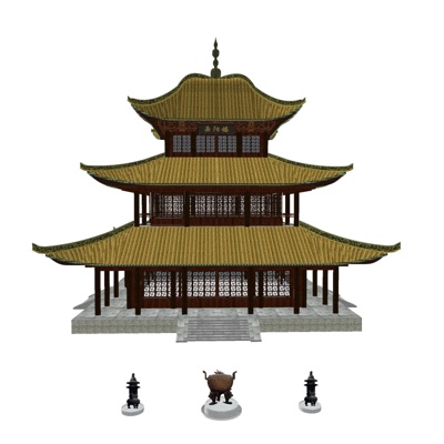  中式古建民俗su模型 