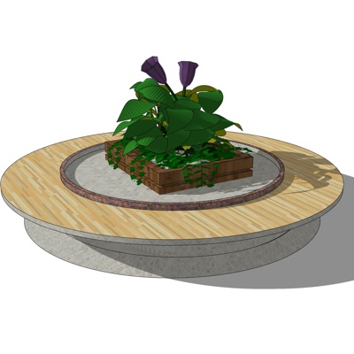  现代花坛座椅su模型 