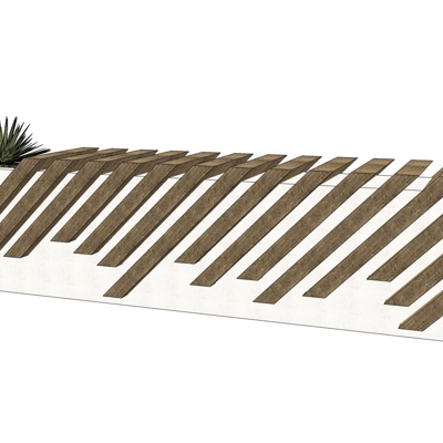  现代花坛座椅su模型 