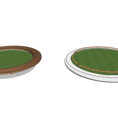  现代花坛座椅su模型 