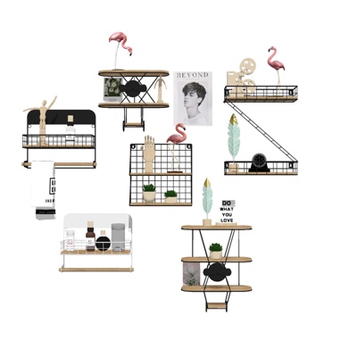  北欧壁柜su模型 