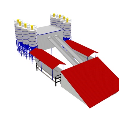  现代工业设施su模型 