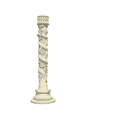  中式盘龙柱子su模型 