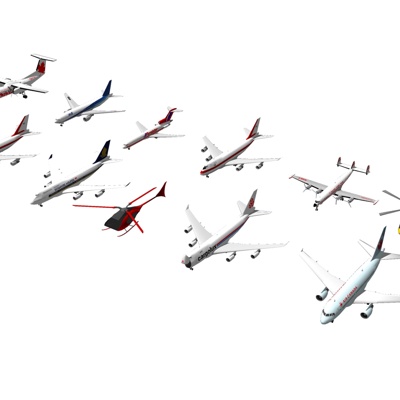  现代飞机玩具su模型 