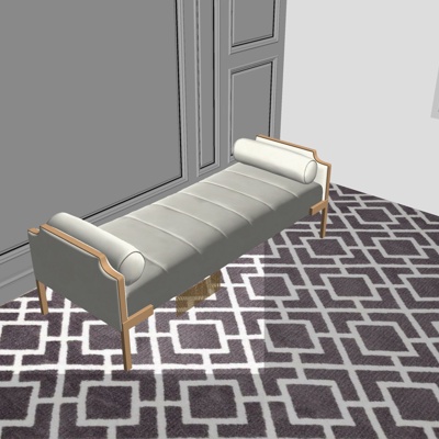  简欧布艺脚踏su模型 