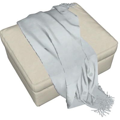  现代布艺脚踏su模型 