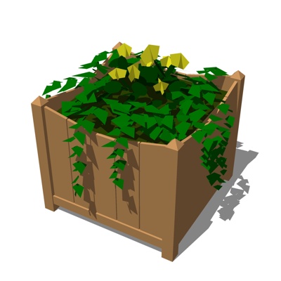  现代花圃su模型 