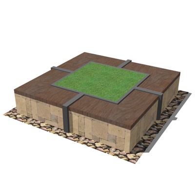  现代花坛su模型 