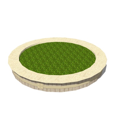  现代花坛公用椅su模型 