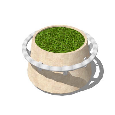  现代花坛su模型 