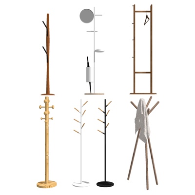  现代挂衣杆su模型 