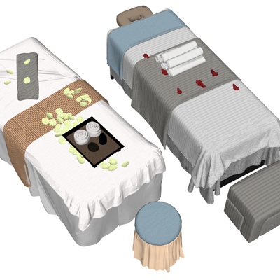  现代按摩床su模型 