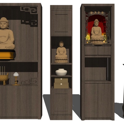  新中式佛龛su模型 