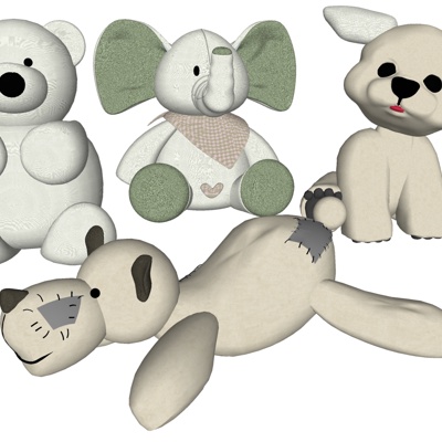  现代娃娃玩具su模型 