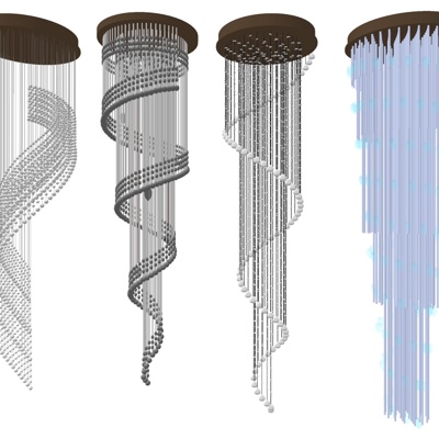  现代装饰灯su模型 