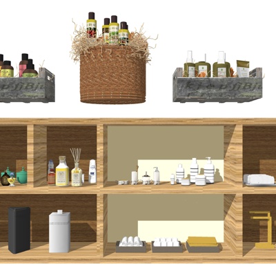  现代香薰沐浴露su模型 