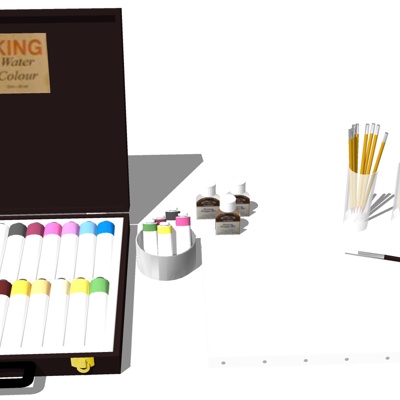  现代颜料盒su模型 